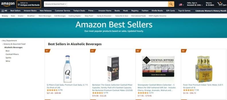 Website of Amazon US