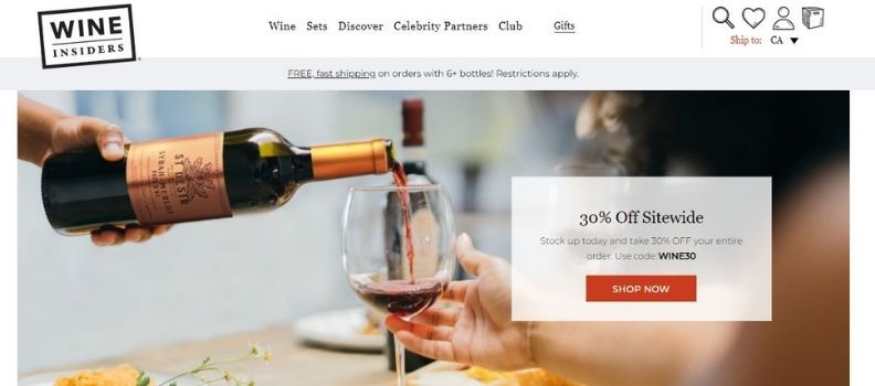 Website of Wine Insiders
