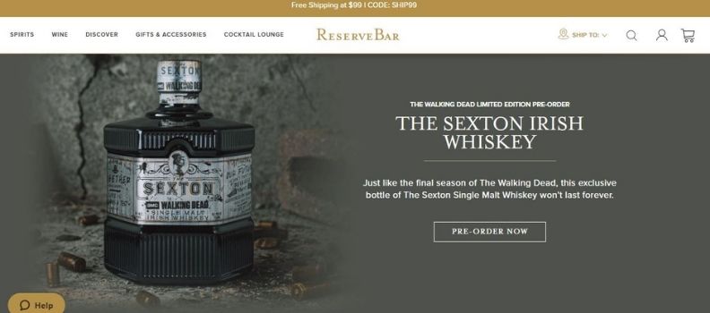 Website of ReserveBar